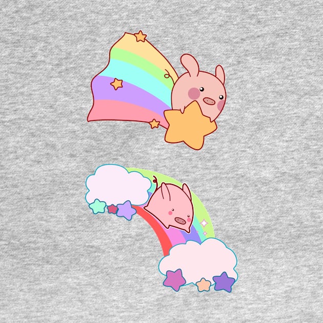 Rainbow Pigs by saradaboru